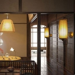 Taille Trommel Design Wandleuchte Kreative Bambus Wandleuchte Nachttisch Treppen Ländlichen Beleuchtung