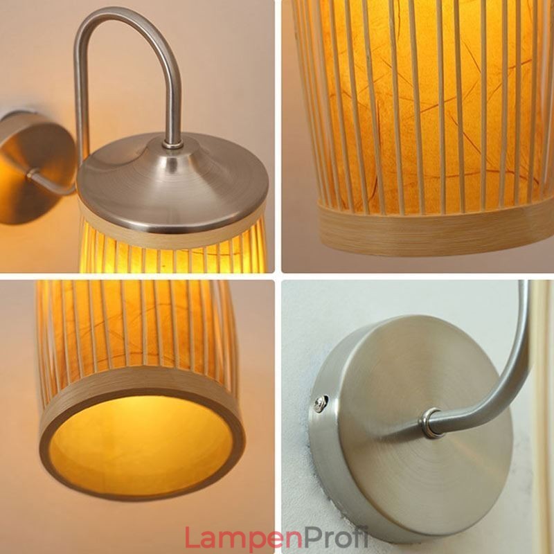 Taille Trommel Design Wandleuchte Kreative Bambus Wandleuchte Nachttisch Treppen Ländlichen Beleuchtung