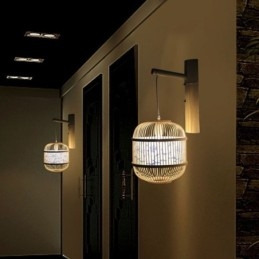 Käfig Design Wandleuchte Kreative Bambus Hängende Wandleuchte Nachttisch Dekoratives Licht