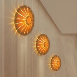 Runde Blumen-Wandleuchte, einzigartige Bambus-Wandleuchte, kreative dekorative Beleuchtung