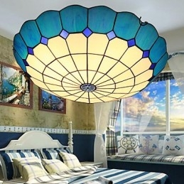 Europäische ländliche kreative Kunst Buntglas absorbieren Kuppellampe Licht
