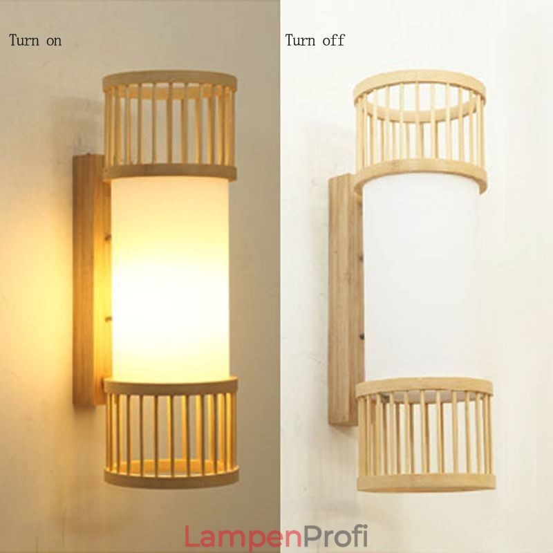Vertikale Bambus Wandleuchte Kreative Runde Wandleuchte Nachttisch Treppenbeleuchtung