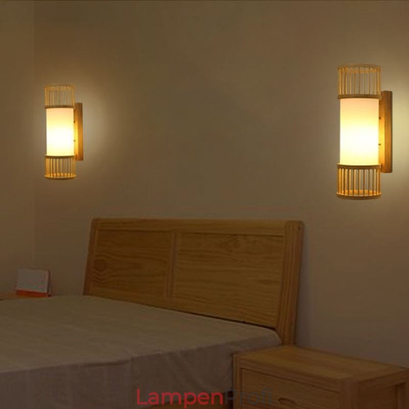 Vertikale Bambus Wandleuchte Kreative Runde Wandleuchte Nachttisch Treppenbeleuchtung