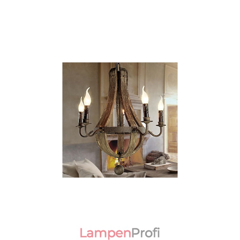 Kronleuchter 5 Lichter Vintage Retro Country Living Dining Metall