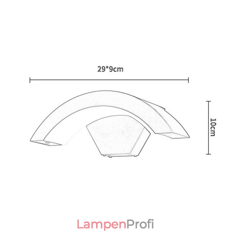 Minimalistische Aluminiumlampe Garten Wasserdichte Halbmond-Wandleuchte