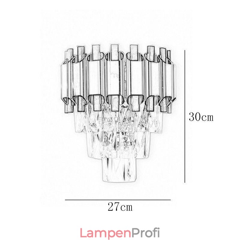 Hängende moderne Wandleuchte aus Kristall, festverdrahtet, 30 cm hohe Leuchte