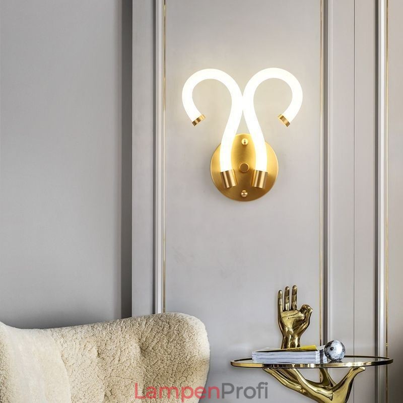 Moderne Wandleuchte Kreativität Wandleuchte Kupfer Schaf Horn 2 Lichter