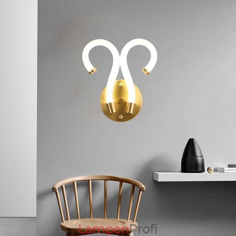 Moderne Wandleuchte Kreativität Wandleuchte Kupfer Schaf Horn 2 Lichter