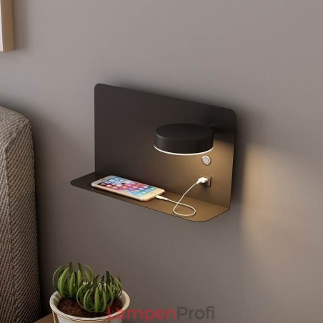 Drehbare Wandleuchte mit USB-Ladeanschluss Drehbare Wandleuchte mit USB-Ladeanschluss