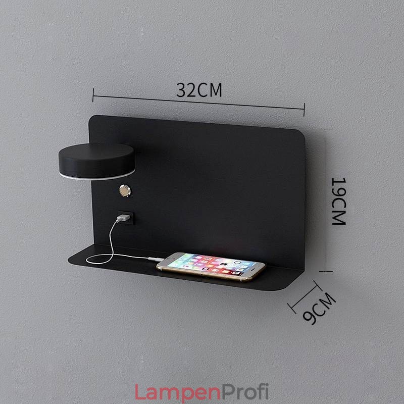 Drehbare Wandleuchte mit USB-Ladeanschluss