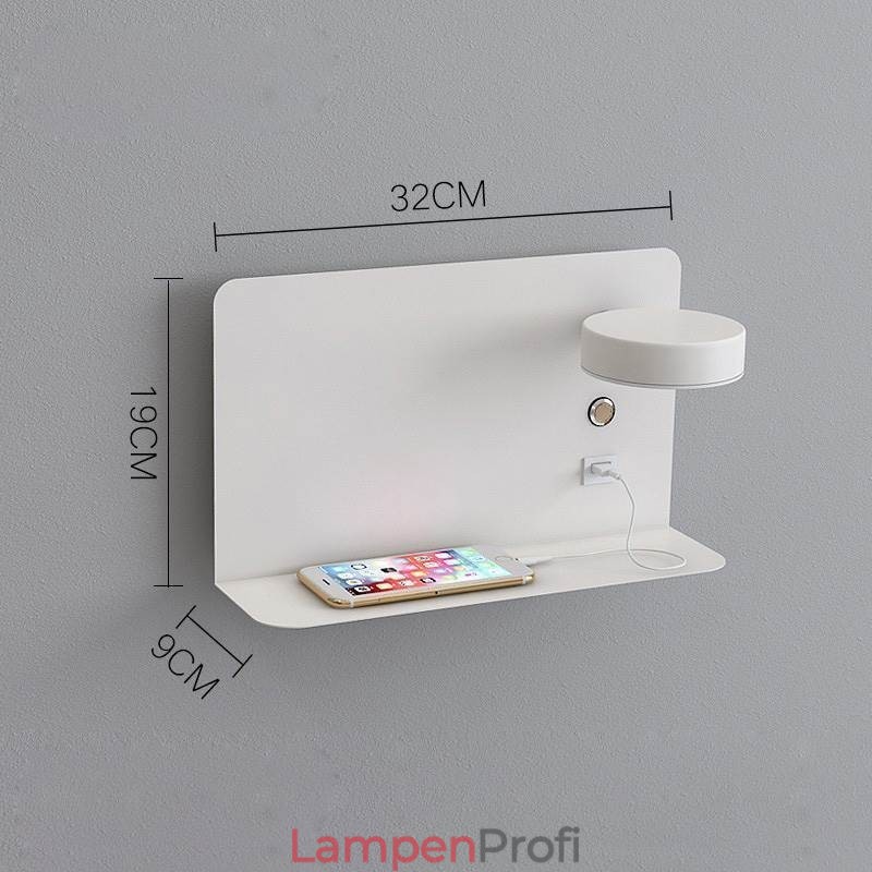 Drehbare Wandleuchte mit USB-Ladeanschluss