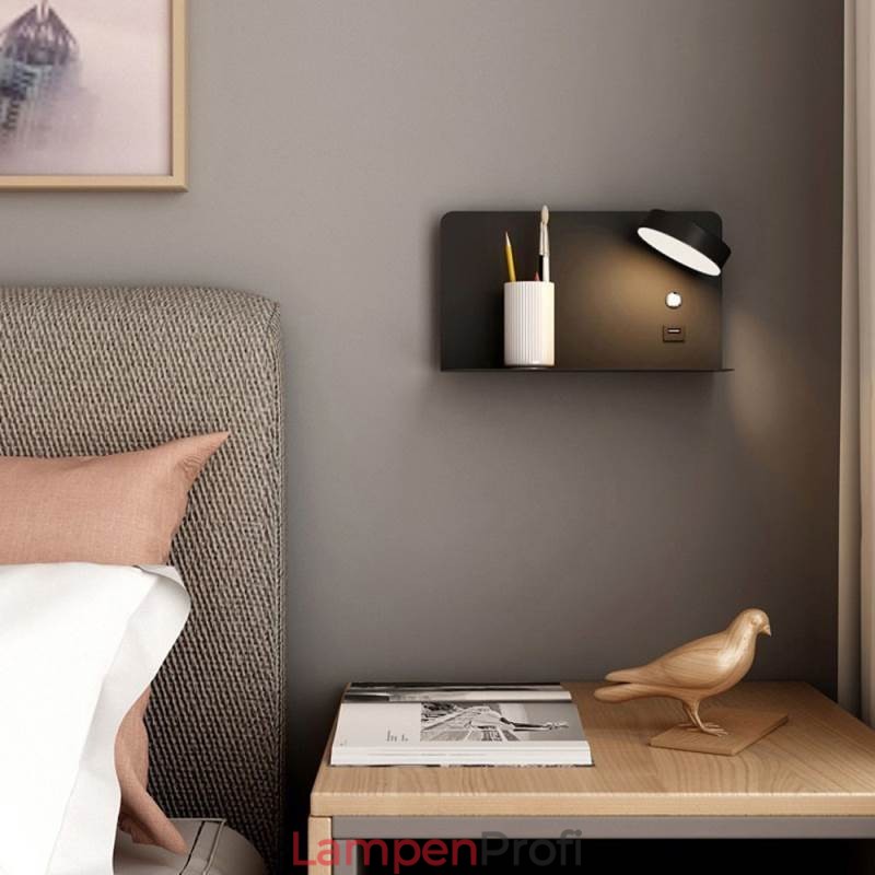 Drehbare Wandleuchte mit USB-Ladeanschluss