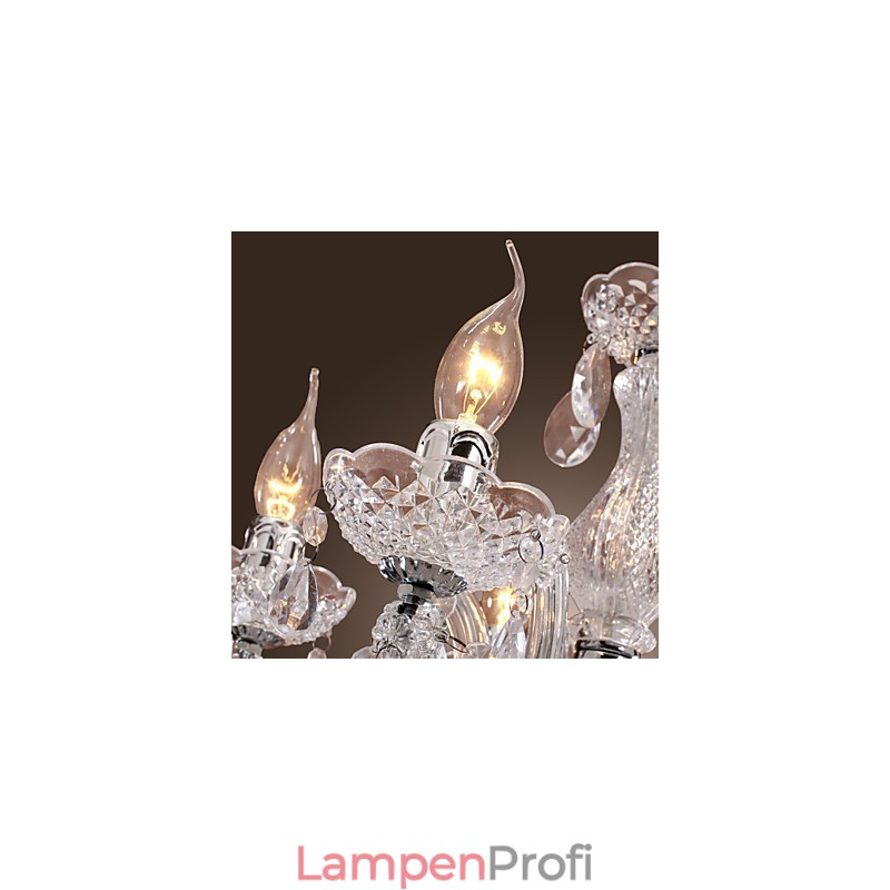 Upligh Chrom Deckenleuchte Kerze Licht Acryl Leuchte Kronleuchter Anhänger
