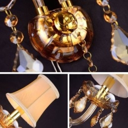 Europäische Kristall Wandleuchte Elegante Zwei Licht Wand Licht Treppen