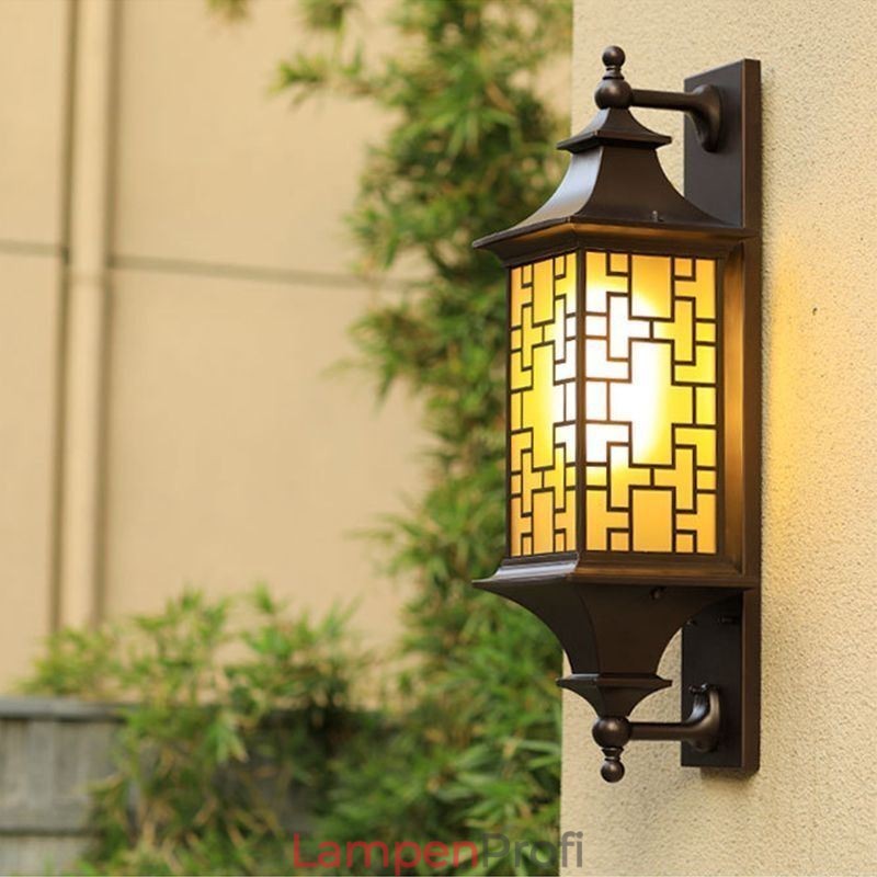 Chinesische Außenwandleuchte Wasserdichte Fenstergitter-Wandlampe