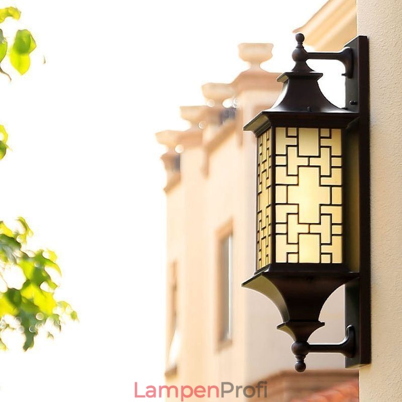 Chinesische Außenwandleuchte Wasserdichte Fenstergitter-Wandlampe