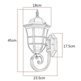 Europäische Wandleuchte Retro Außenleuchte Einzelkopf wasserdichte Milchglas-Wandleuchte