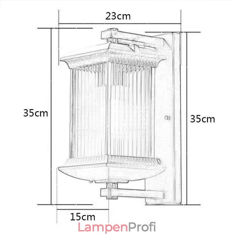 Chinesische Außenleuchte Wasserdichte Glaswandleuchte Hof Korridor Garten Balkon