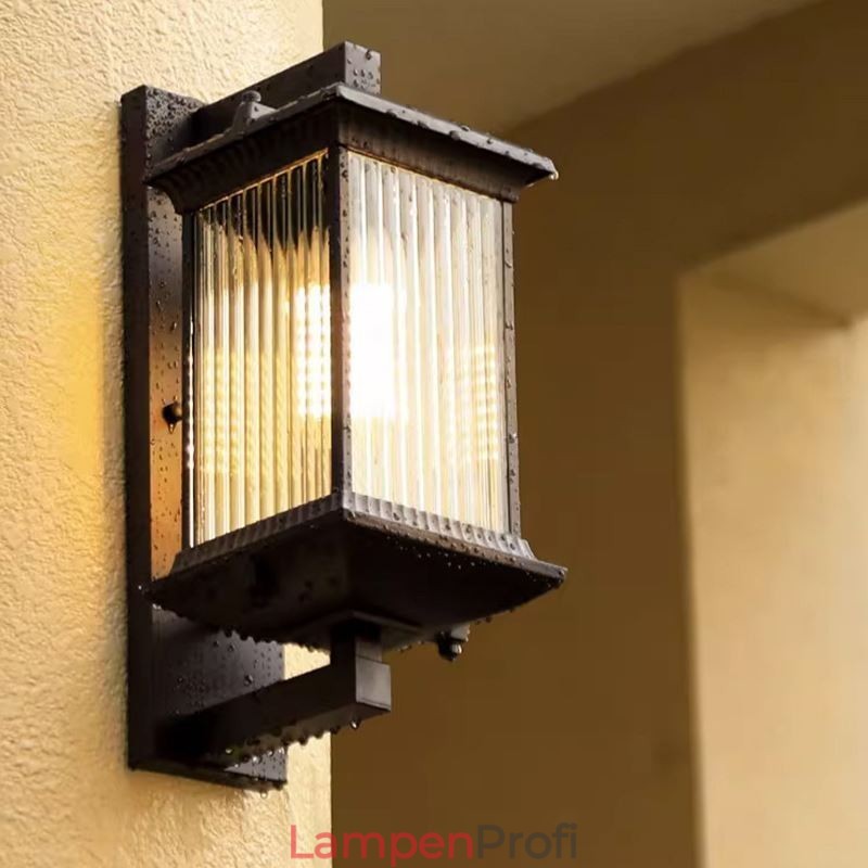 Chinesische Außenleuchte Wasserdichte Glaswandleuchte Hof Korridor Garten Balkon