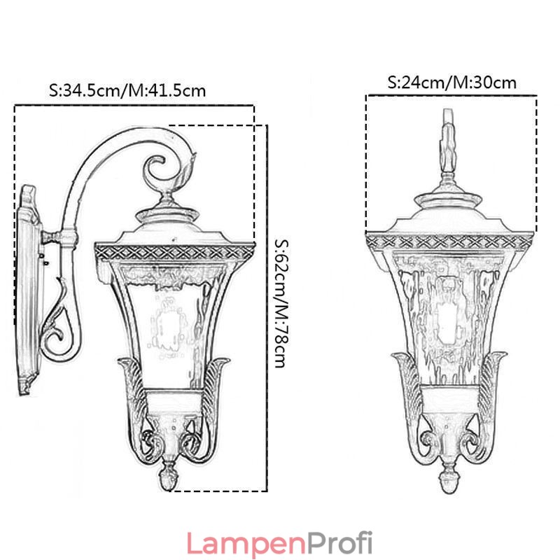 Chinesische Außenleuchte Single Head wasserdichte Glaswandleuchte Hofkorridor