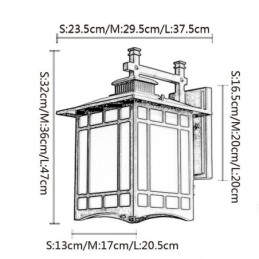 Außenleuchte im chinesischen Stil, wasserdicht, Pavillonform, Wandleuchte für Garten und Balkon