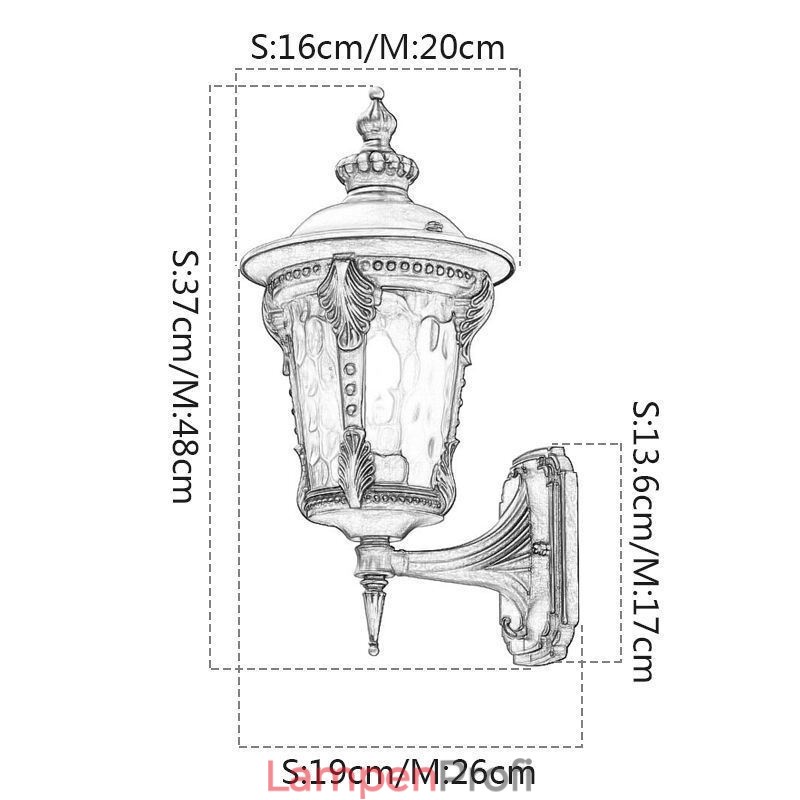 Europäische Retro Outdoor Wandleuchte Wasserdicht Geschnitzte Wand Licht Garten Balkon Hof