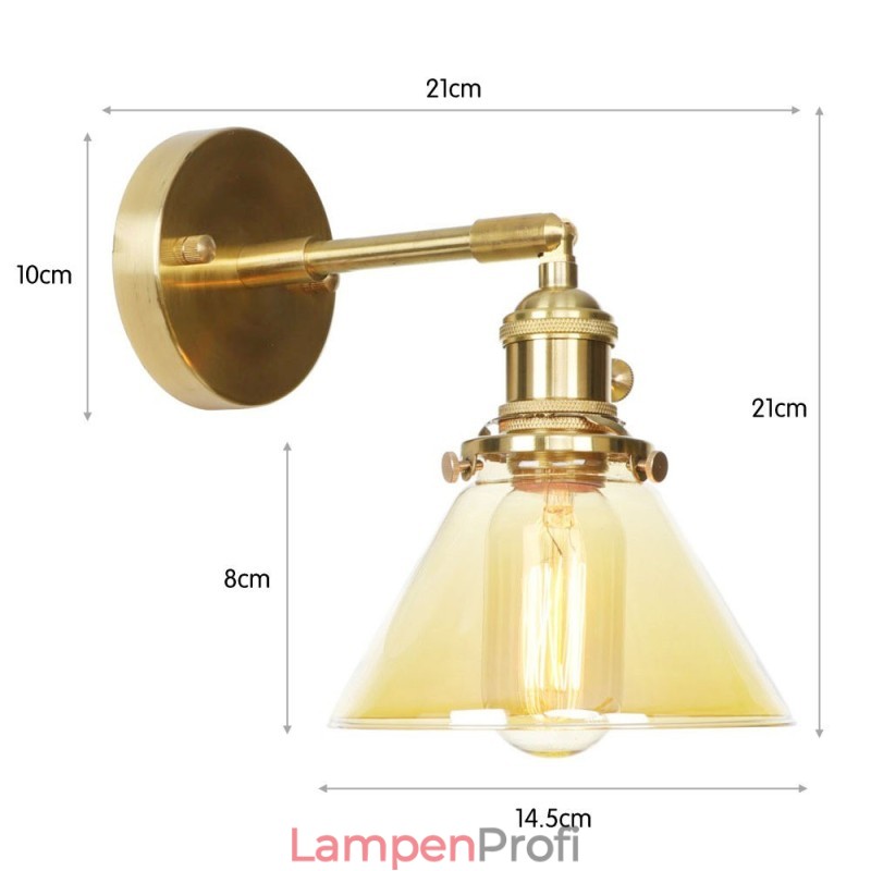 Moderne Wandleuchte mit Glasschirm