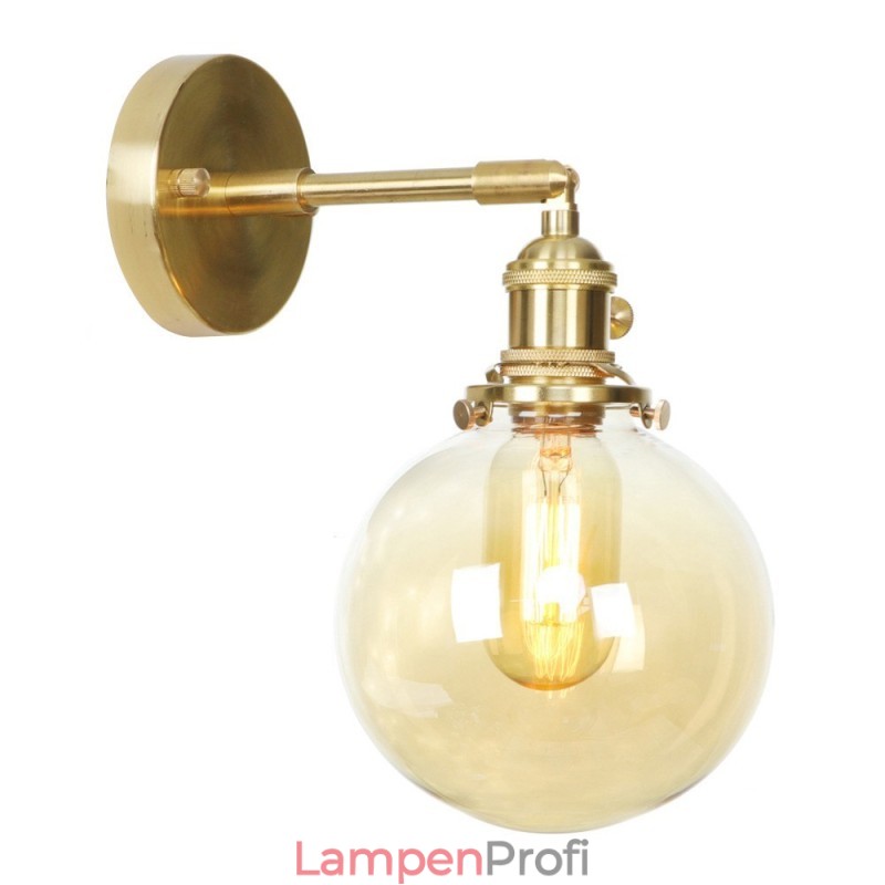 Moderne Bean-Wandleuchte mit Kugelglasschirm