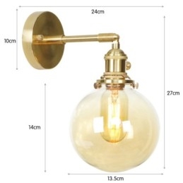 Moderne Bean-Wandleuchte mit Kugelglasschirm