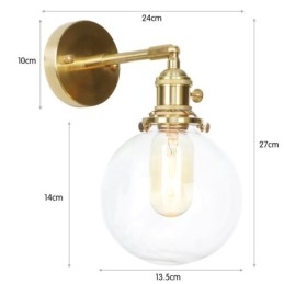 Moderne Bean-Wandleuchte mit Kugelglasschirm