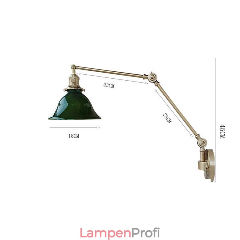 Moderne Wandleuchte mit Glasschirm