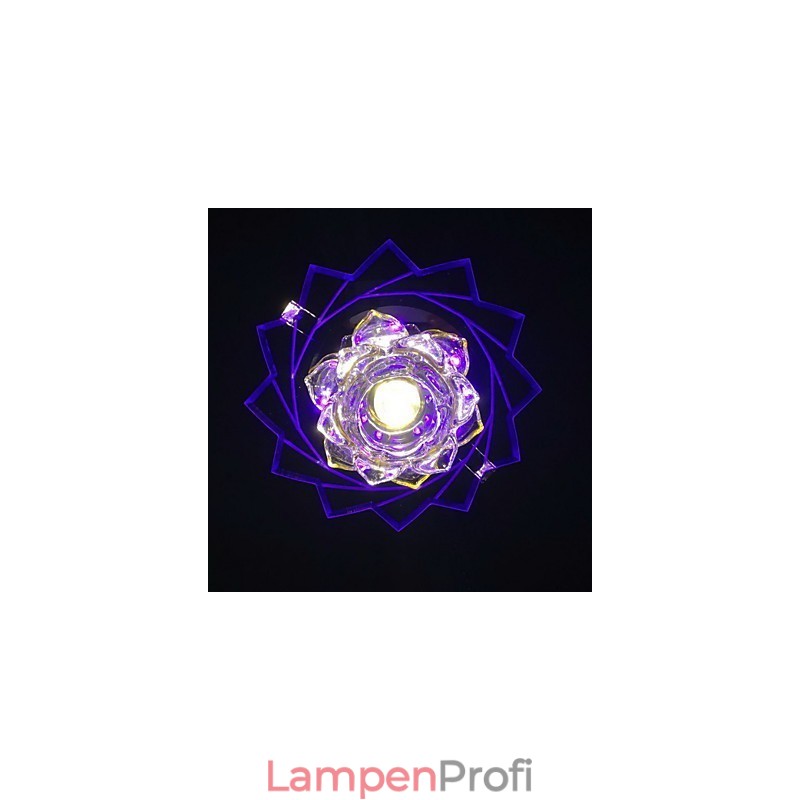 Moderne zeitgenössische Kristall-Metall-Unterputzleuchte