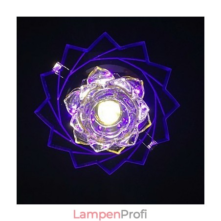 Moderne zeitgenössische Kristall-Metall-Unterputzleuchte