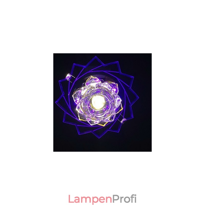 Moderne zeitgenössische Kristall-Metall-Unterputzleuchte