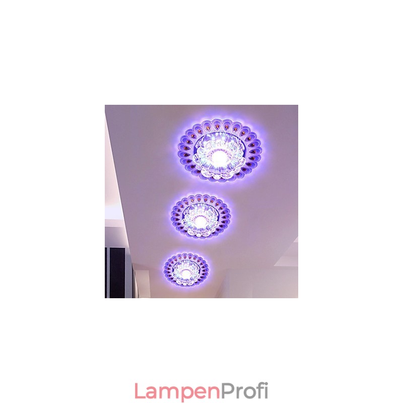 Kristall Deckenleuchte Spotlight SMD 3W Kreative Lampe Leuchtstoffröhre Bunte Farbe Dome Licht