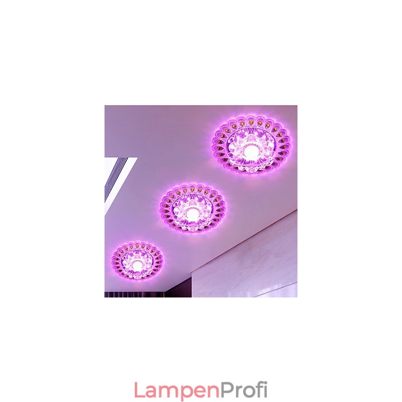 Kristall Deckenleuchte Spotlight SMD 3W Kreative Lampe Leuchtstoffröhre Bunte Farbe Dome Licht