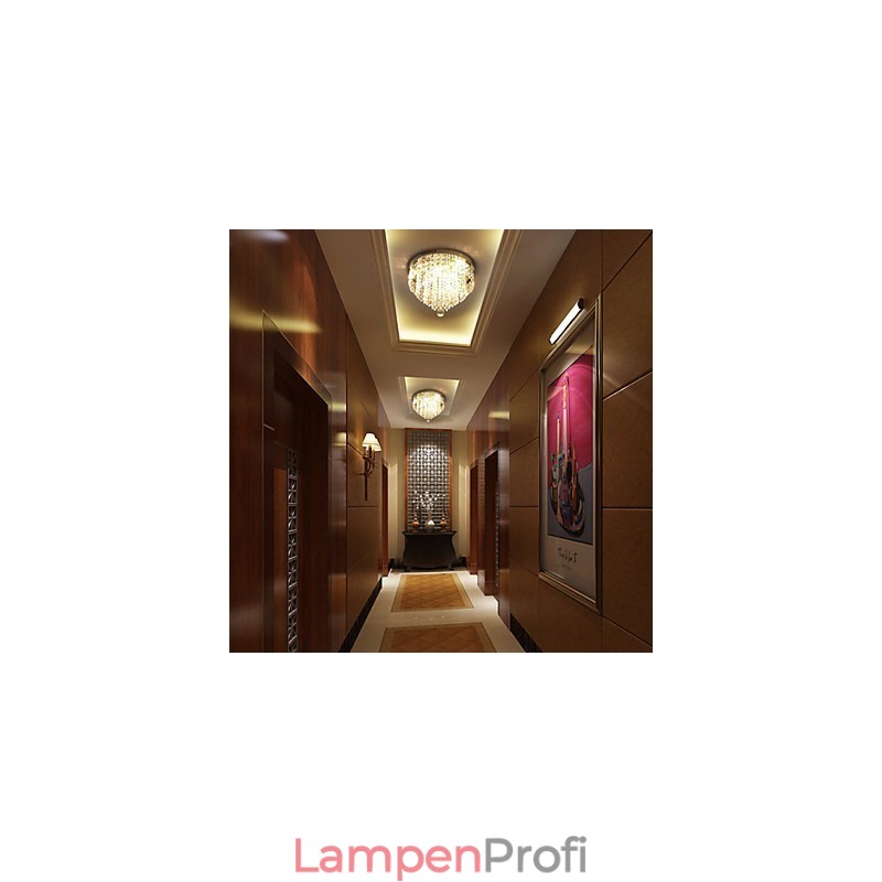 Moderne zeitgenössische Kristall-Metall-Unterputzleuchte