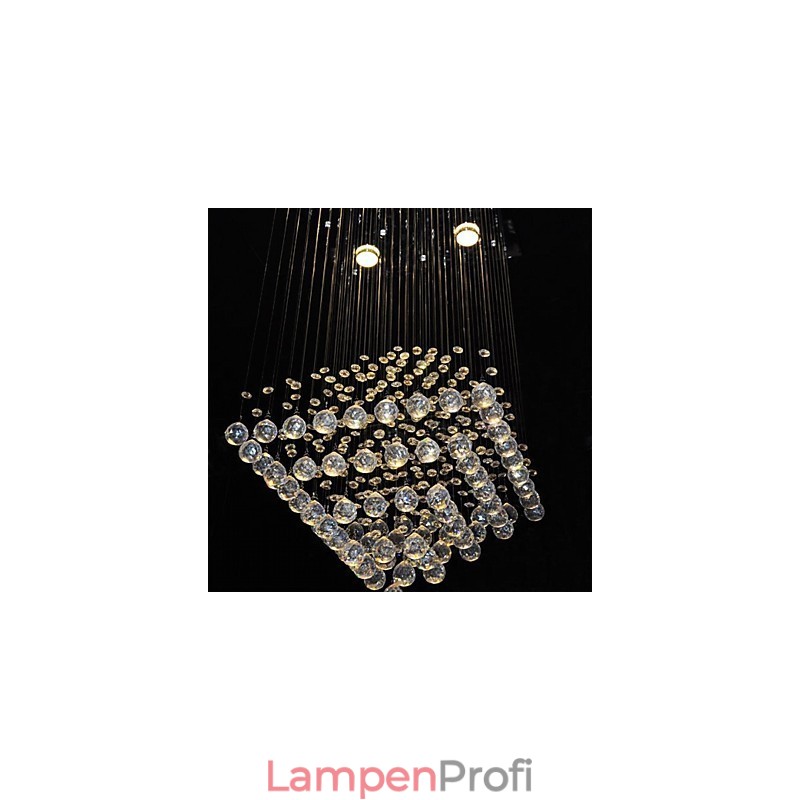 Deckenleuchte mit 4 Lichtern aus klarem Kristall in schlichtem Design