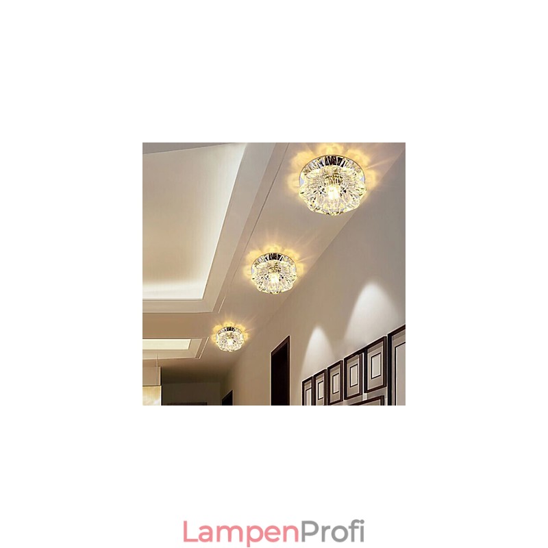 Kristall Deckenleuchte Spotlight SMD 3W Kreative Lampe Leuchtstoffröhre Bunte Farbe Dome Licht