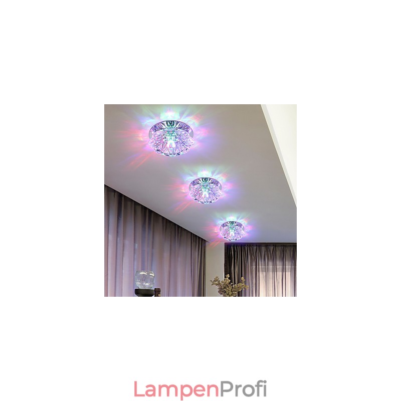 Kristall Deckenleuchte Spotlight SMD 3W Kreative Lampe Leuchtstoffröhre Bunte Farbe Dome Licht