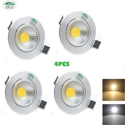 4PCS Zweihnder 3W 300Lm COB Deckenleuchte Downlight Warmweißes Licht