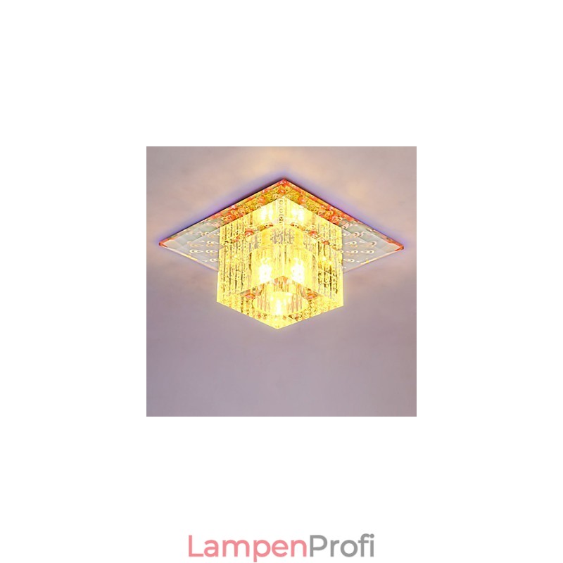 Mini Kristall Deckenleuchte Spotlight SMD 3W Kreative Lampe Leuchtstoffröhre Bunte Farbe Quadratische Kuppelleuchte