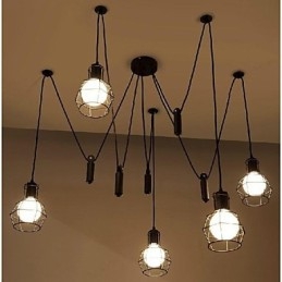Traditionelle Klassische Vintage Retro Laterne Land Mini Stil Malerei Metall Anhänger Licht Esszimmer