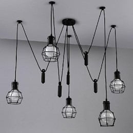 Traditionelle Klassische Vintage Retro Laterne Land Mini Stil Malerei Metall Anhänger Licht Esszimmer