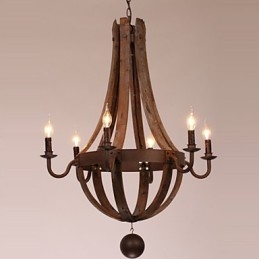 Kronleuchter 6 Lichter Vintage Retro Country Living Dining Garage Metall