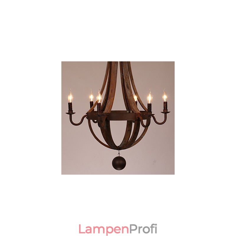 Kronleuchter 6 Lichter Vintage Retro Country Living Dining Garage Metall