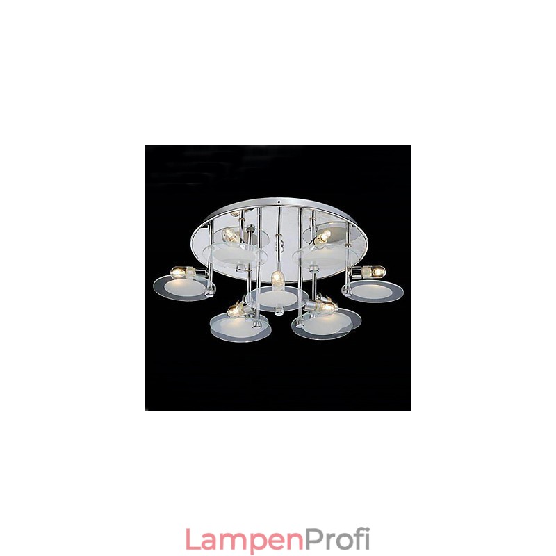 Moderne Deckenleuchte aus Edelstahl mit 9 Lichtern
