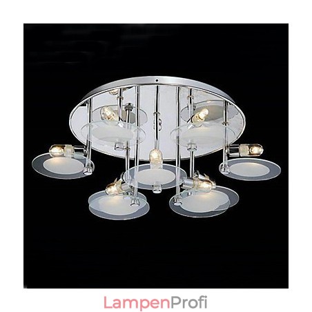 Moderne Deckenleuchte aus Edelstahl mit 9 Lichtern Moderne Deckenleuchte aus Edelstahl mit 9 Lichtern