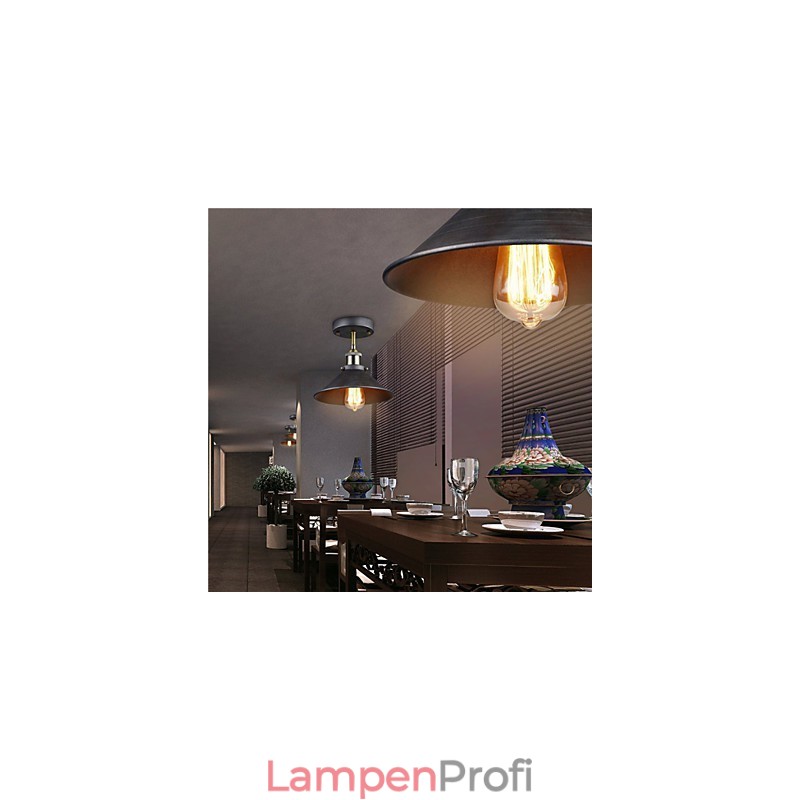 Vintage Mini Edison Deckenleuchte 1 Licht Metall Unterputzmontage