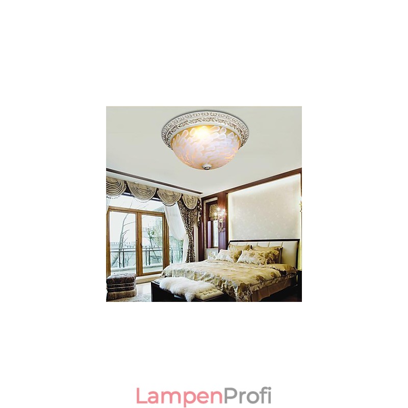 Weiße Unterputzleuchte Muster Glas Harz Gold Carving Europäischen Klassischen